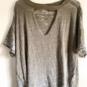 Free People Heather Green Short Sleeve T-Shirt Medium